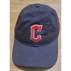 New Era Cleveland Indians Hat 9Twenty Navy "C" Logo Adjustable Strap Cap MLB